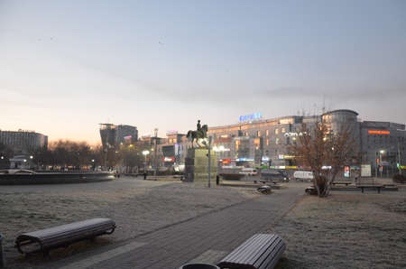 This picture shows a monument of Rokossovskiyの写真素材