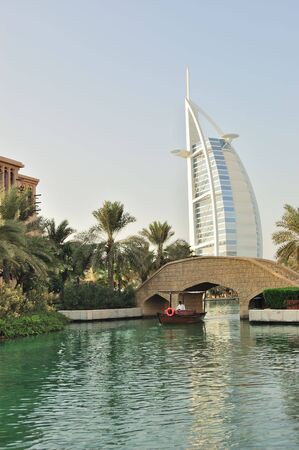 View on Burj al Arab hotel, Dubai, UAEのeditorial素材