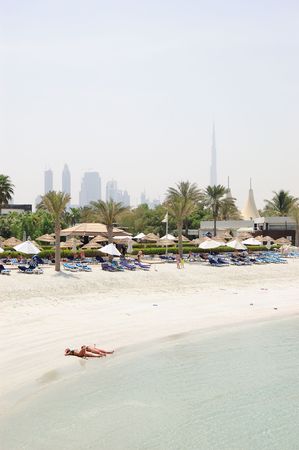 Beach of resort's hotel, Dubai, United Arab Emiratesのeditorial素材
