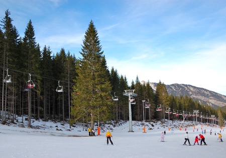 JASNA-JANUARY 9: Jasna Low Tatras is the largest ski resort in Slovakia with 36 km of pistes, January 9, 2011 in Jasna, Slovakiaのeditorial素材