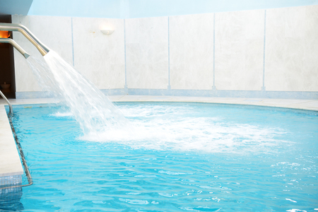 Swimming pool in the SPA at luxury hotel, Halkidiki, Greeceの写真素材