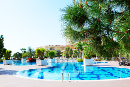 Swimming pool at luxury hotel, Antalya, Turkeyのeditorial素材