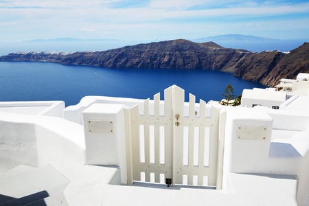 The house on Santorini island, Greeceの写真素材
