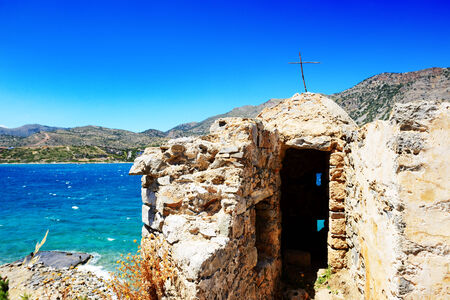 The building on Spinalonga Island, Crete, Greeceの写真素材