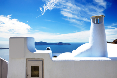 The house on Santorini island, Greeceの写真素材
