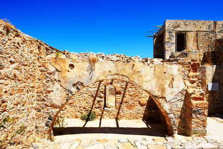 The building on Spinalonga Island, Crete, Greeceの写真素材