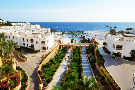 Buildings of the luxury hotel, Sharm el Sheikh, Egyptのeditorial素材