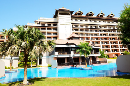 The luxury villa in Thai style hotel on Palm Jumeirah man-made island, Dubai, UAEのeditorial素材