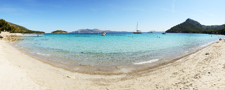The beach and turquoise water on Mallorca island, Spainの写真素材