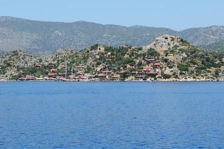 The bay and castle in Kekova, Turkeyのeditorial素材