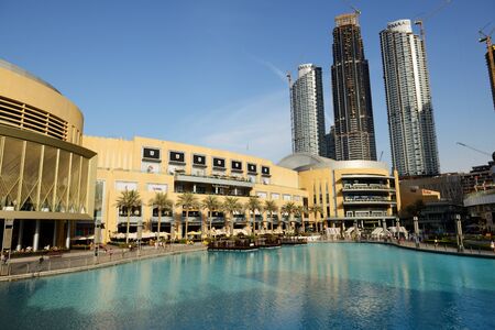 DUBAI, UAE - NOVEMBER 19: The Dubai Mall is the worlds largest shopping mall and construction of new skyscrapers.  It is located in Burj Khalifa complex and has 1200 shops inside on November 19, 2017のeditorial素材