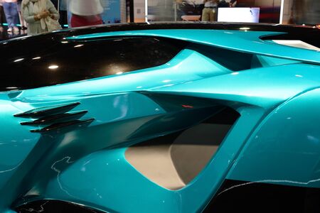 DUBAI, UAE - NOVEMBER 16: The Ajlani Motors Drakuma concept is on Dubai Motor Show 2019 on November...