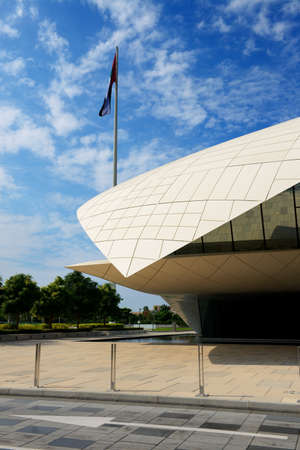 DUBAI, UAE - NOVEMBER 16: The view on Etihad Museum. Its the location where in 1971 the emirates Rulers signed a declaration that marked the formation of the UAE on November 16, 2019のeditorial素材