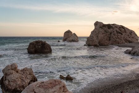 Sunset on the rocks of Aphroditeの写真素材