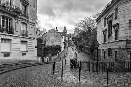 Paris Montmartre Old Streetの写真素材