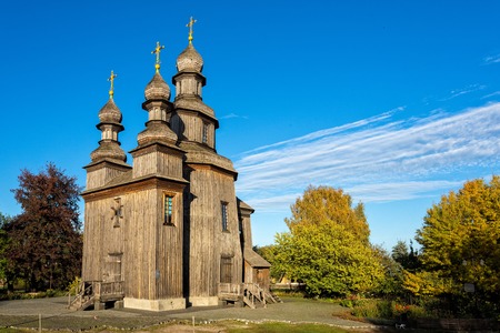 Ukrainian wooden church in Sednevの写真素材