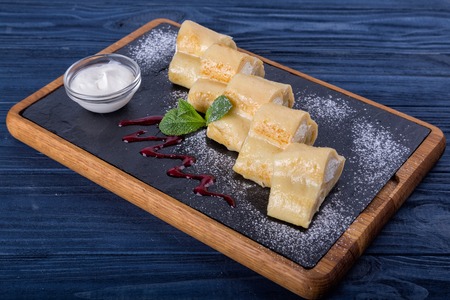 Sweet pancakes for a restaurantの写真素材