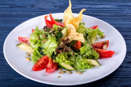 Salad with vegetables for restaurantの写真素材