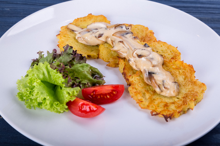 Ukrainian national dish - potato pancakesの写真素材