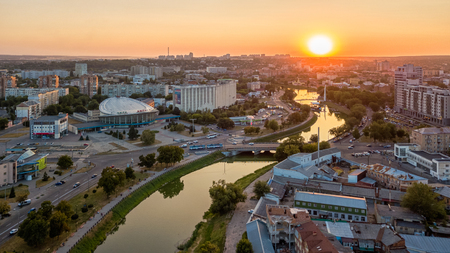 Kharkiv Ukraine panorama of the city from a heightの写真素材