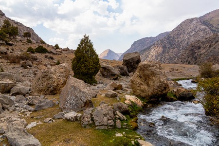 Tajikistan mountain Beautiful, Fann mountain, Kulikalon lakesの写真素材
