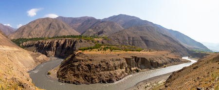 Beautiful view of Yashikul Lake in Pamir in Tajikistan.の写真素材