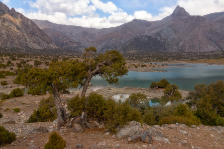 Tajikistan mountain Beautiful, Fann mountain, Kulikalon lakesの写真素材