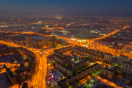 Morning city escho in the lights of lanternsの写真素材