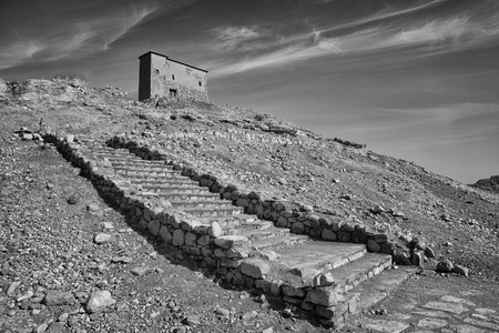 Victoria also known among the native Maltese as Rabat on maltese island Gozo. Labyrinth of narrow streets in the citadel. Black and white pictureの写真素材