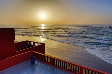 Morocco Atlantic Ocean Beach at Sunset Marrakeshの写真素材