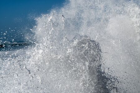 Big waves in the Atlantic Ocean - Perfect surf in the desert of Morocco, Africa.の写真素材