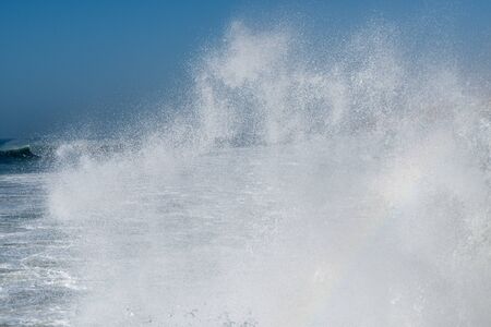 Big waves in the Atlantic Ocean - Perfect surf in the desert of Morocco, Africa.の写真素材