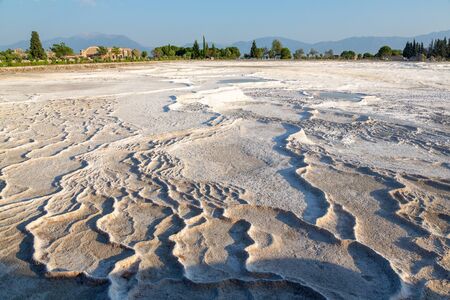 Pamukkale travertines near Denizli in Turkeyの写真素材
