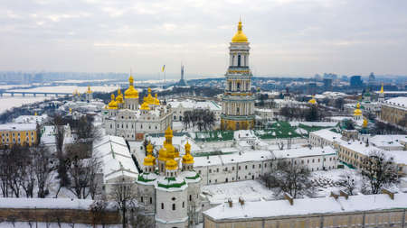 A view on Kiev Monastery of the Caves in winterの写真素材