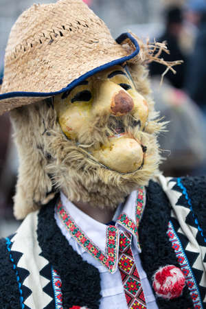 Krasnoilsk, Ukraine - January 14, 2020: Ancient pagan ritual of Malanka Malanca , performed olny by unmarried men.のeditorial素材