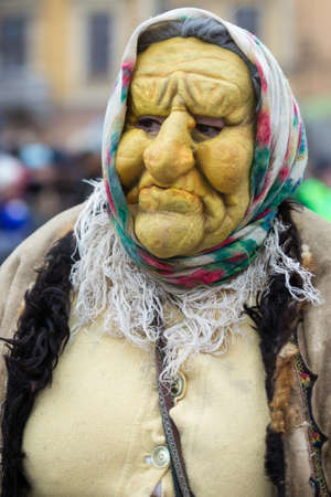 Krasnoilsk, Ukraine - January 14, 2020: Ancient pagan ritual of Malanka Malanca , performed olny by unmarried men.のeditorial素材