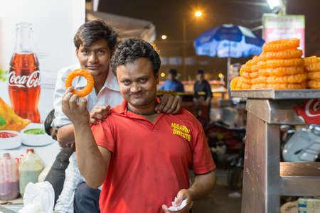 India street portraits Sweeper in Hyderabad, India Editorial photo shoot of street people of India November , 2020のeditorial素材