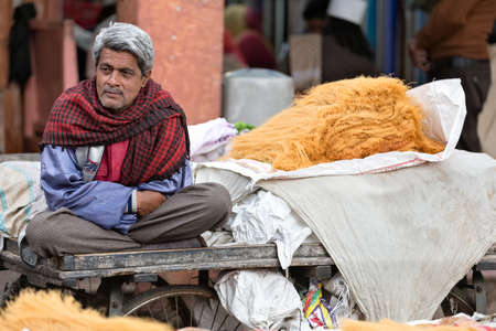 India street portraits Sweeper in Hyderabad, India Editorial photo shoot of street people of India November , 2020のeditorial素材