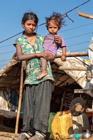 India street portraits Sweeper in Hyderabad, India Editorial photo shoot of street people of India November , 2020のeditorial素材