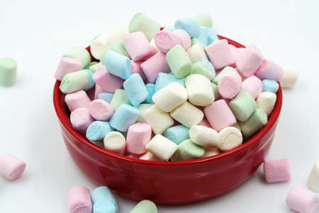 Multi-colored marshmallows. Background or texture of colorful blue and pink marshmallows.の写真素材