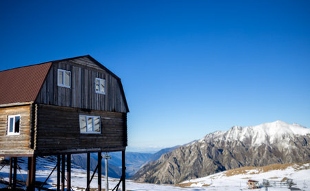 Mountain landscape in Dombay. Mountain view. Nature. Popular tourist attraction. Best famouse travel...