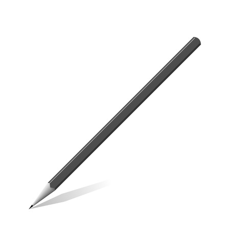 Grey graphite Pencil isolate on white Backgroundのイラスト素材
