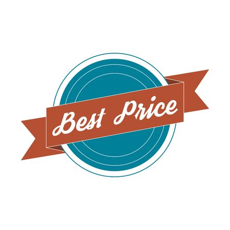 Vintage colored Label - best Price. Vector Design Elementsのイラスト素材