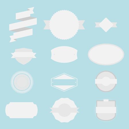 Blank white Labels Set. Vector Design Elementsのイラスト素材