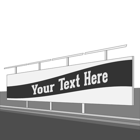 Outdoor commercial Stand with Banner Shield on the Street. Vector Illustrationのイラスト素材