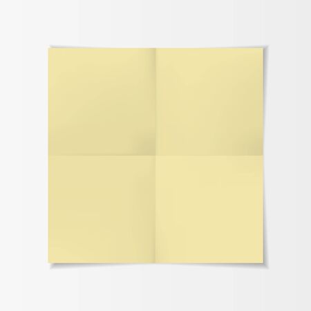Realistic yellow folded Paper with Shadow. Simple square Template for your Designのイラスト素材