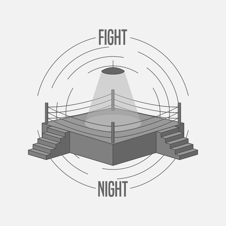 Boxing Ring vector Logo. Sport vintage Design Element, Badge, Label for Fight Clubのイラスト素材