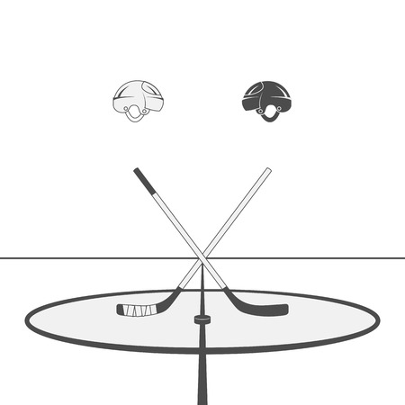 Hockey monochrome Design Elements for Your Teamのイラスト素材