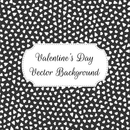 Valentines Day black and white Hearts Pattern Background. Vector Illustrationのイラスト素材