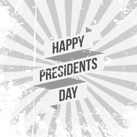 Happy Presidents Day vector Text with Ribbon on striped grunge Backgroundのイラスト素材